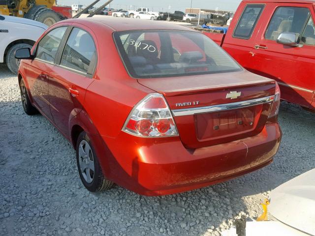 KL1TD5DE0AB080241 - 2010 CHEVROLET AVEO LS RED photo 3