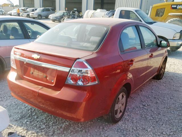 KL1TD5DE0AB080241 - 2010 CHEVROLET AVEO LS RED photo 4