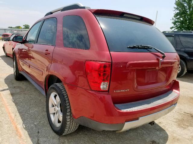 2CKDL63F166046635 - 2006 PONTIAC TORRENT RED photo 3