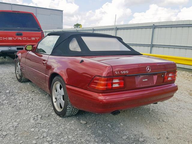 WDBFA68F4XF177093 - 1999 MERCEDES-BENZ SL 500 MAROON photo 3