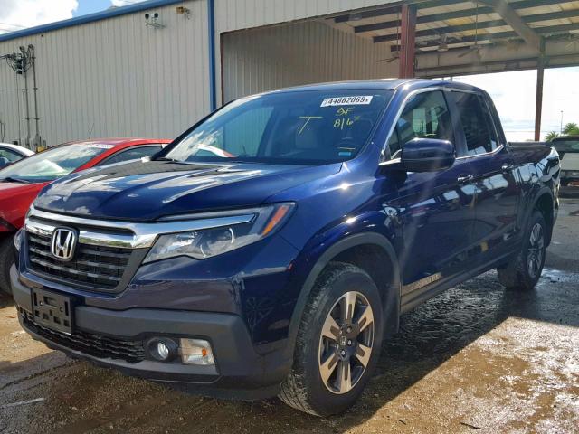 5FPYK3F65KB015776 - 2019 HONDA RIDGELINE BLUE photo 2