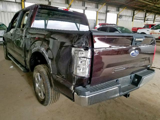 1FTEW1CG5JKD93566 - 2018 FORD F150 SUPER MAROON photo 3