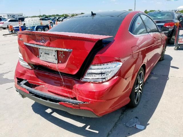 WDDGJ4HB3DG008492 - 2013 MERCEDES-BENZ C 250 RED photo 4