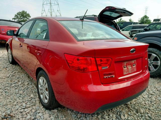 KNAFU4A29D5695171 - 2013 KIA FORTE EX RED photo 3