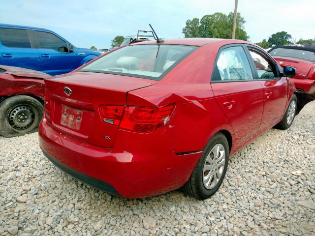 KNAFU4A29D5695171 - 2013 KIA FORTE EX RED photo 4