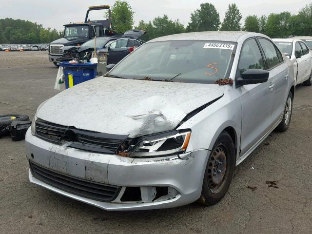 3VW1K7AJ5BM336609 - 2011 VOLKSWAGEN JETTA BASE SILVER photo 2