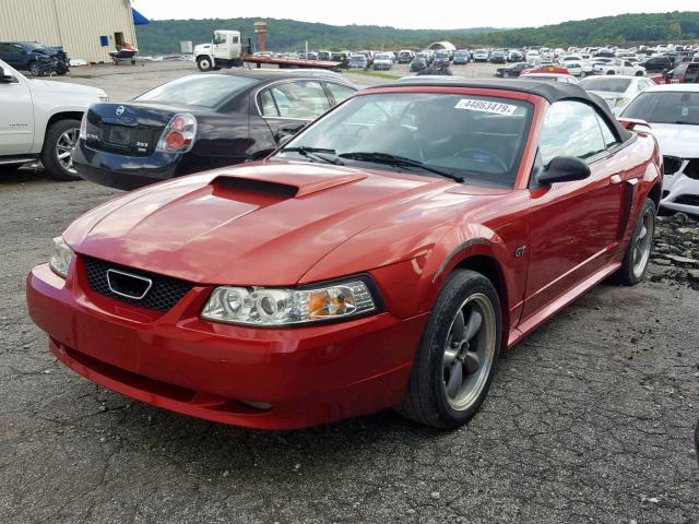 1FAFP45X61F260166 - 2001 FORD MUSTANG GT RED photo 2