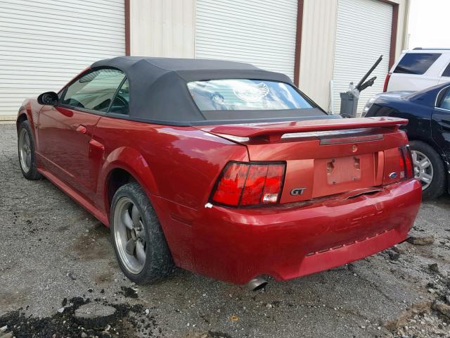 1FAFP45X61F260166 - 2001 FORD MUSTANG GT RED photo 3