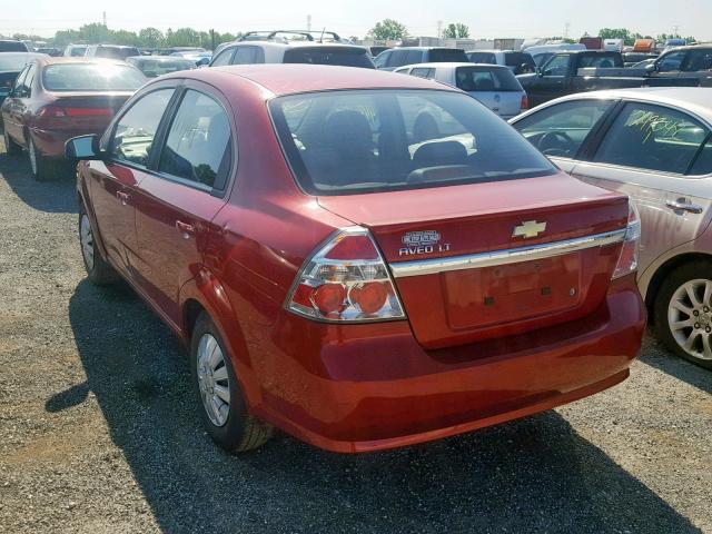 KL1TD5DE8BB264361 - 2011 CHEVROLET AVEO LS RED photo 3