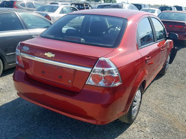 KL1TD5DE8BB264361 - 2011 CHEVROLET AVEO LS RED photo 4