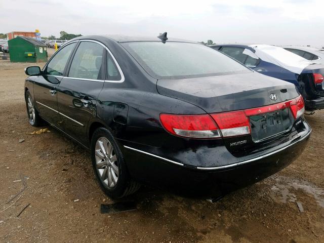 KMHFC46F49A343126 - 2009 HYUNDAI AZERA SE BLACK photo 3