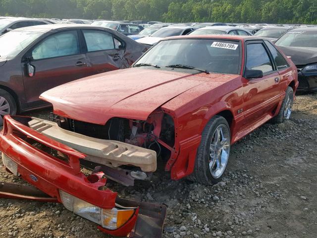 1FACP42E8MF107041 - 1991 FORD MUSTANG GT RED photo 2