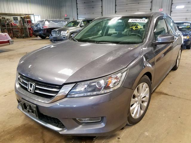 1HGCR3F8XDA005869 - 2013 HONDA ACCORD EXL GRAY photo 2