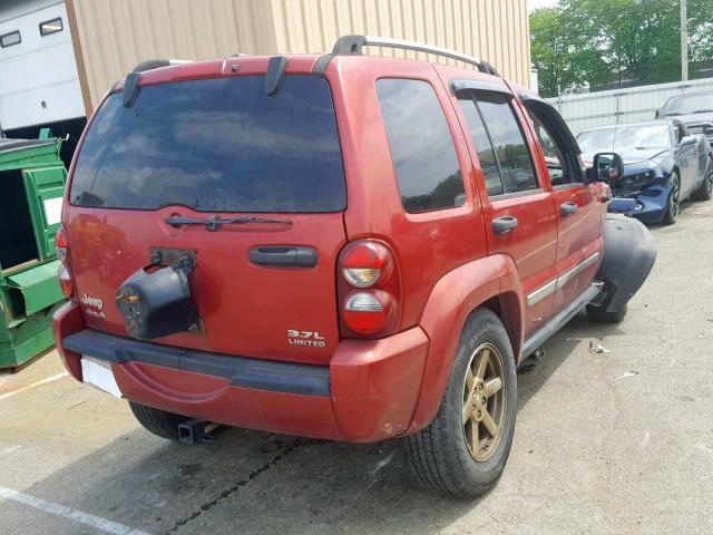 1J4GL58K76W210488 - 2006 JEEP LIBERTY LI RED photo 4