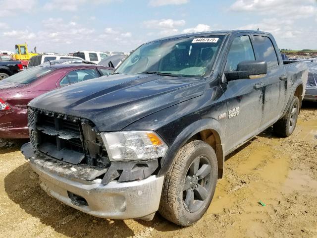 1C6RR7LT0JS118607 - 2018 RAM 1500 SLT BLACK photo 2