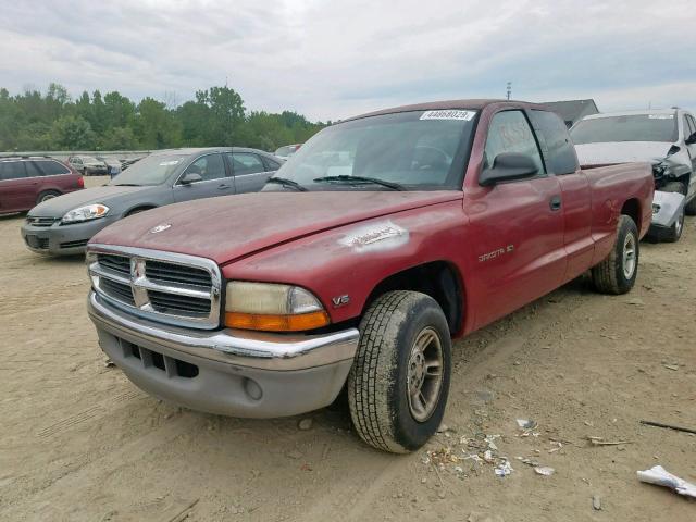 1B7GL22X9XS205942 - 1999 DODGE DAKOTA BURGUNDY photo 2