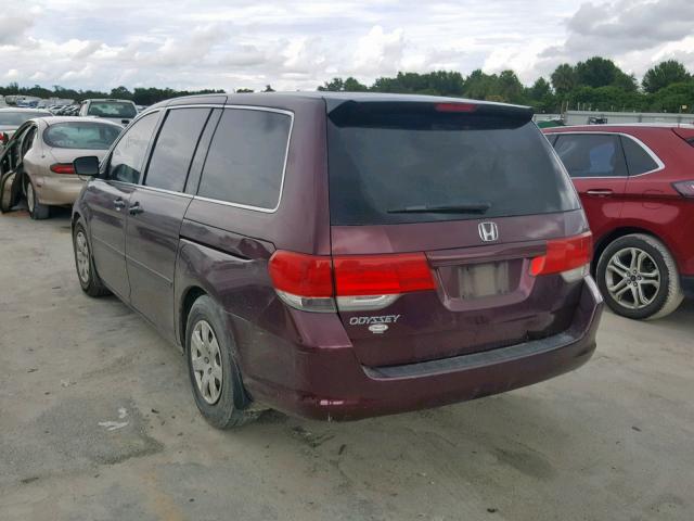 5FNRL38208B103616 - 2008 HONDA ODYSSEY LX BURGUNDY photo 3