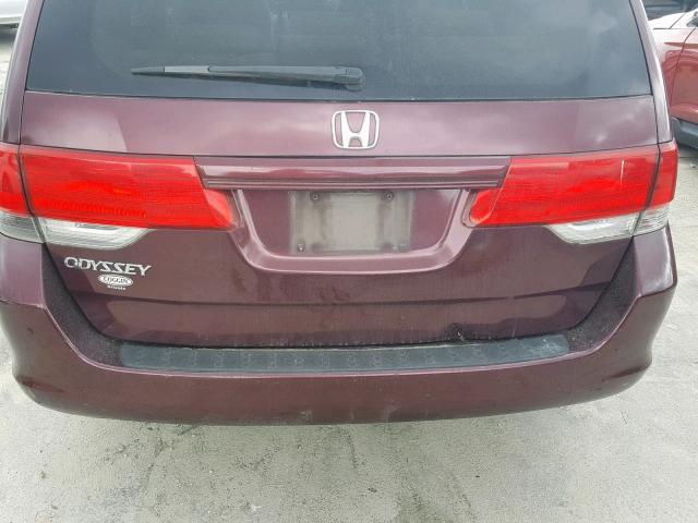 5FNRL38208B103616 - 2008 HONDA ODYSSEY LX BURGUNDY photo 9