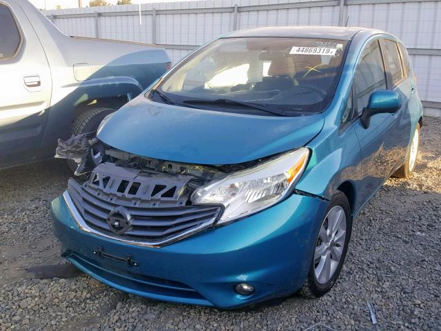 3N1CE2CP3EL404894 - 2014 NISSAN VERSA NOTE TURQUOISE photo 2