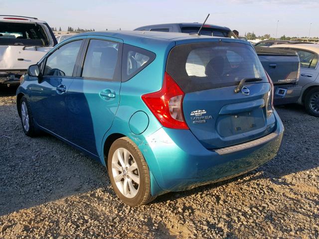 3N1CE2CP3EL404894 - 2014 NISSAN VERSA NOTE TURQUOISE photo 3