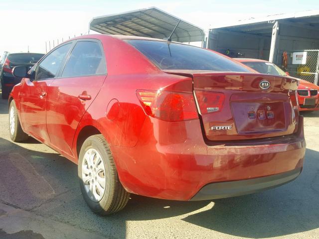 KNAFU4A29B5402205 - 2011 KIA FORTE EX RED photo 3