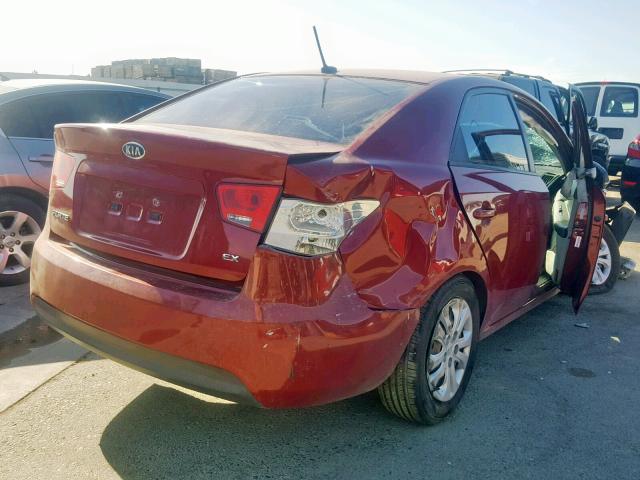 KNAFU4A29B5402205 - 2011 KIA FORTE EX RED photo 4