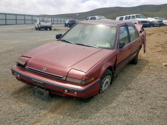 JHMCA5649KC001570 - 1989 HONDA ACCORD LXI RED photo 2