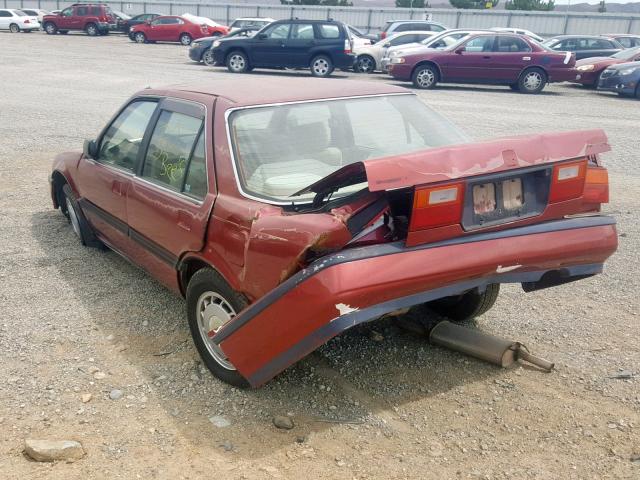 JHMCA5649KC001570 - 1989 HONDA ACCORD LXI RED photo 3