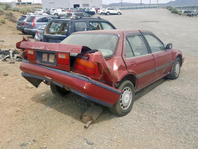 JHMCA5649KC001570 - 1989 HONDA ACCORD LXI RED photo 4