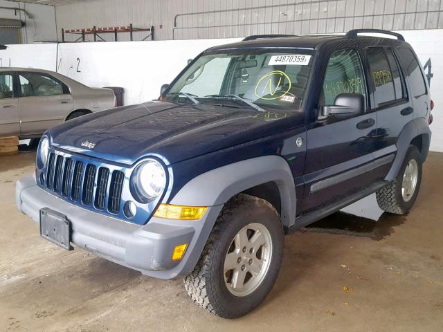 1J4GL48K25W616056 - 2005 JEEP LIBERTY SP BLUE photo 2