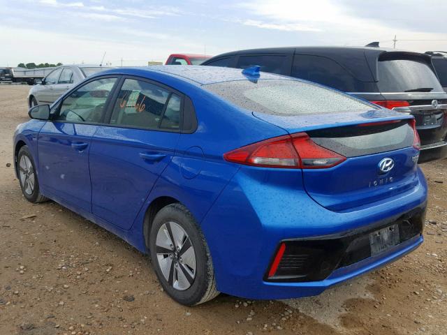 KMHC65LC8HU048439 - 2017 HYUNDAI IONIQ BLUE BLUE photo 3