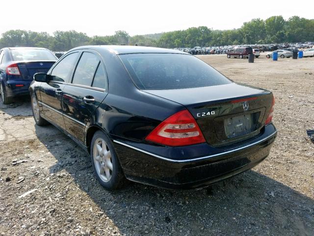 WDBRF61JX2F220969 - 2002 MERCEDES-BENZ C 240 BLACK photo 3