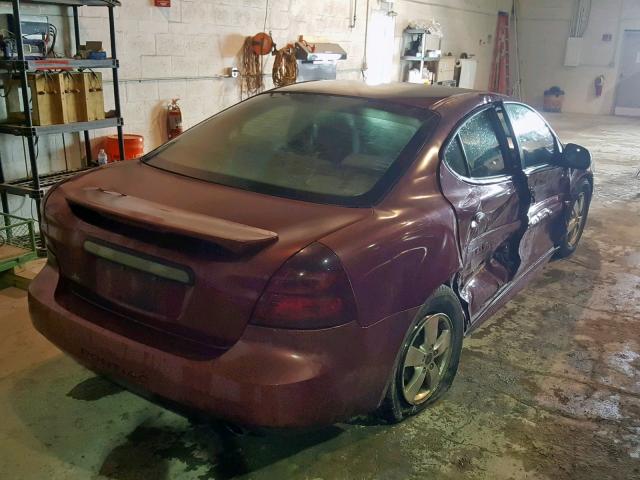 2G2WP522X51241873 - 2005 PONTIAC GRAND PRIX BURGUNDY photo 4