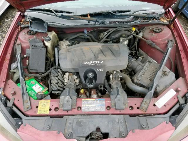 2G2WP522X51241873 - 2005 PONTIAC GRAND PRIX BURGUNDY photo 7