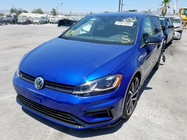 WVWVF7AU8JW067846 - 2018 VOLKSWAGEN GOLF R BLUE photo 2