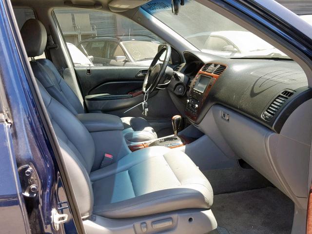 2HNYD18624H514238 - 2004 ACURA MDX TOURIN BLUE photo 5