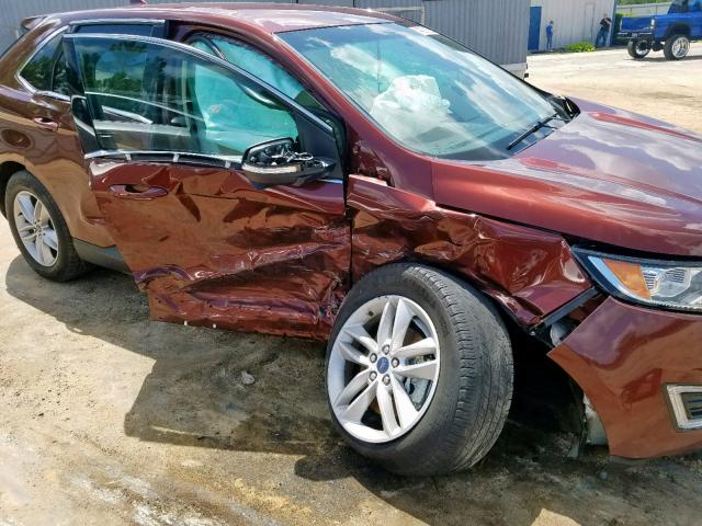 2FMTK3J80FBB24866 - 2015 FORD EDGE SEL BURGUNDY photo 9