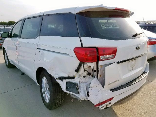 KNDMA5C10G6157373 - 2016 KIA SEDONA L WHITE photo 3