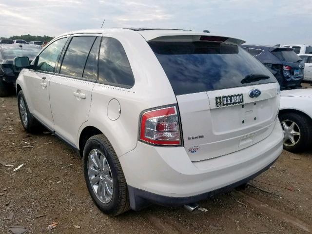 2FMDK38C58BA74483 - 2008 FORD EDGE SEL WHITE photo 3