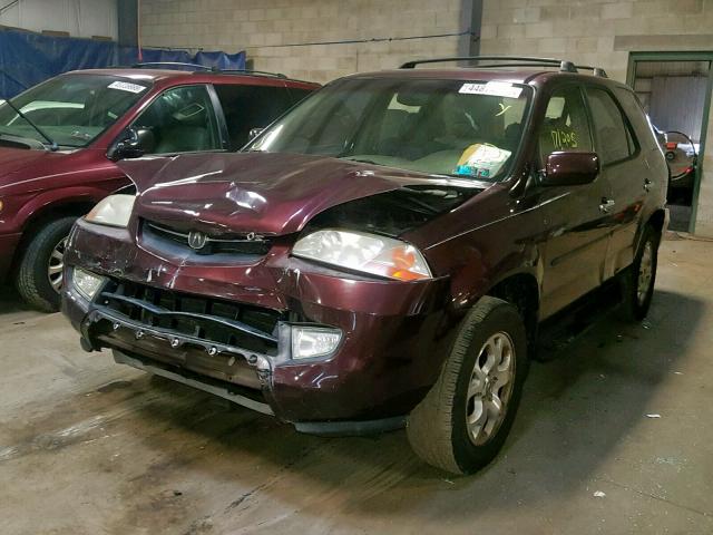 2HNYD18642H511242 - 2002 ACURA MDX TOURIN BURGUNDY photo 2