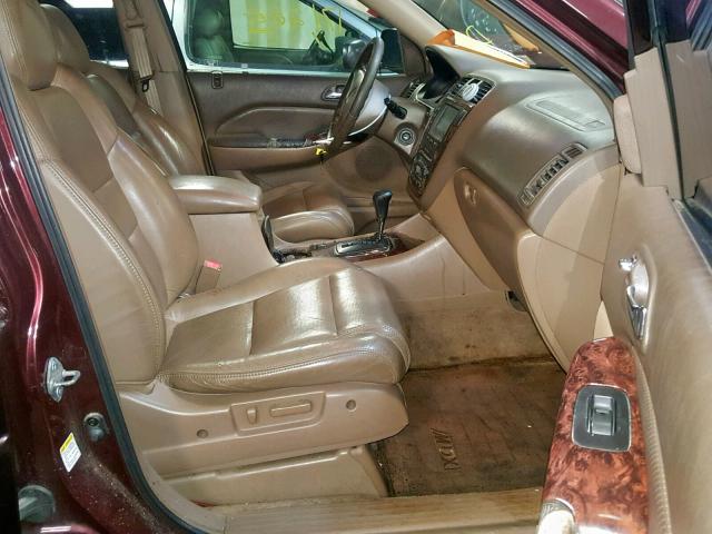 2HNYD18642H511242 - 2002 ACURA MDX TOURIN BURGUNDY photo 5