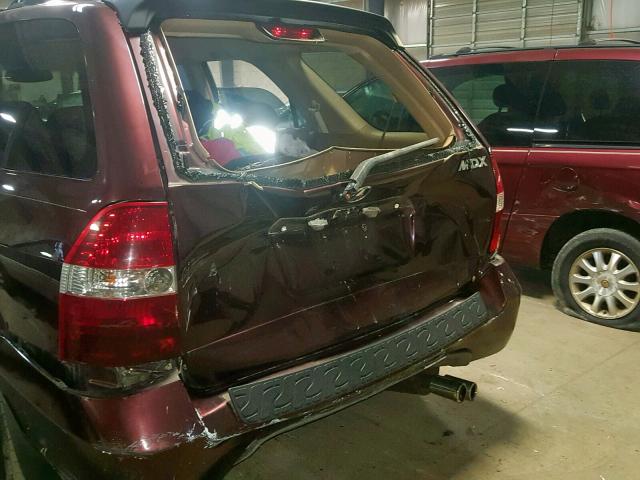 2HNYD18642H511242 - 2002 ACURA MDX TOURIN BURGUNDY photo 9