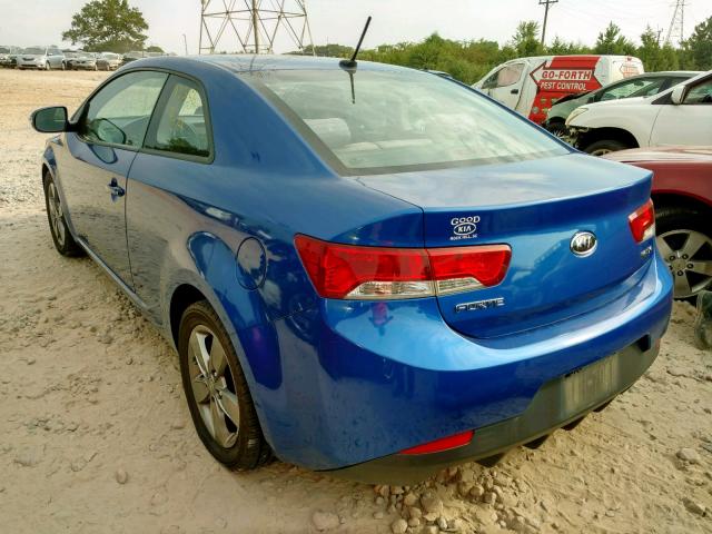 KNAFU6A25A5263362 - 2010 KIA FORTE EX BLUE photo 3