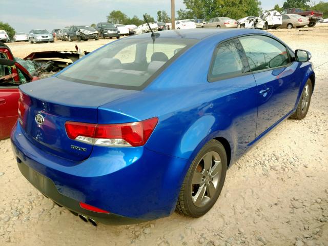 KNAFU6A25A5263362 - 2010 KIA FORTE EX BLUE photo 4