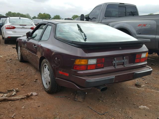 WP0AA2956HN150205 - 1987 PORSCHE 944 BURGUNDY photo 3