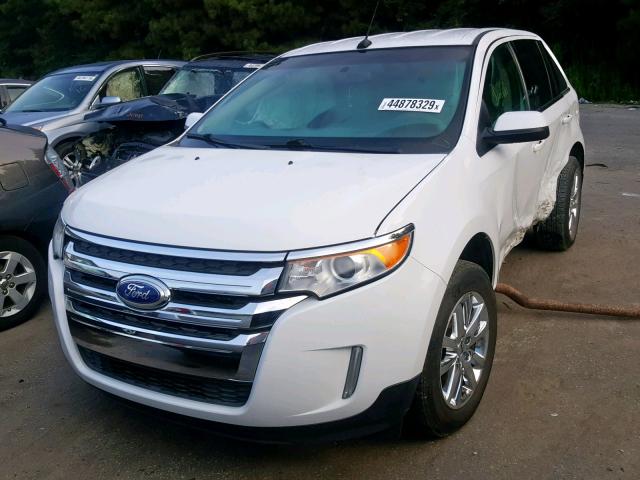 2FMDK3JC7EBA08829 - 2014 FORD EDGE SEL WHITE photo 2