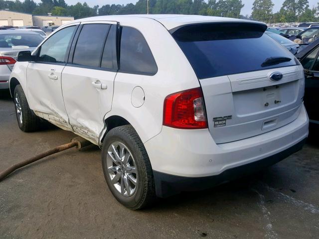 2FMDK3JC7EBA08829 - 2014 FORD EDGE SEL WHITE photo 3