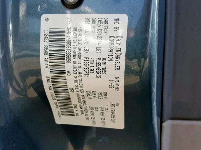 3A4FY48B56T265650 - 2006 CHRYSLER PT CRUISER BLUE photo 10