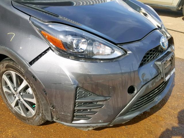 JTDKDTB38J1602291 - 2018 TOYOTA PRIUS C CHARCOAL photo 9