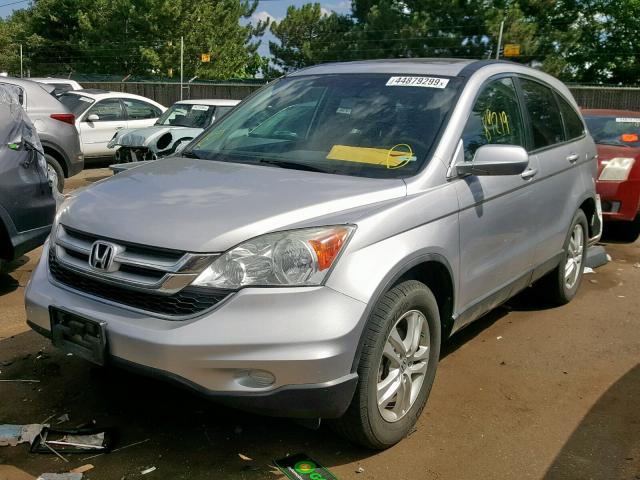 5J6RE4H75AL032017 - 2010 HONDA CR-V EXL SILVER photo 2